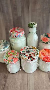 Homemade Bath Salt Gifts with Decoupaged Upcycled Jars! Grab your favorite scents and napkins. These are great for Mother’s Day, Thank You Gifts, Teacher Gifts, Party Favors…. Etc! #handmadegifts #mothersdaygift #handmade #bathsalts #crafts #diycrafts #upcycled #modpodge #bridalshowerideas | Handmade Happy Hour with Cathie Filian and Steve Piacenza | Handmade Happy Hour with Cathie Filian and Steve Piacenza · Original audio