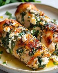 Grandma's best recipes | Spinach and Feta Chicken Rolls 😍 | Facebook