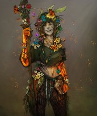 [OC] [Art] Annoris Greenleaf, Dryad - Druid (Circle of the Shepherd) : characterdrawing