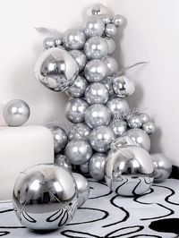 Silver    Aluminum  Balloons Embellished   Event & Party Supplies