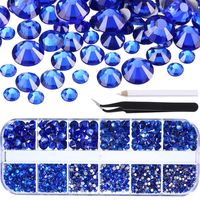 PRICES MAY VARY. Crystal rhinestones with tools: package includes 2000 pieces royal blue rhinestones in 6 sizes, with good quality tweezer and pick up pen; The rhinestones are not hotfix and need glue to stick them (glue is not included) With black tweezer and gem pick up pen: come with 2 rhinestones pick up tools, help you easily pick up and set rhinestones in all of your jewelry design and scrapbooking projects 6 Sizes rhinestones in the box with 12 grids: they are 1.5 mm (600 pieces), 2 mm (5