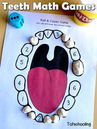 Teach preschoolers about Dental Health, counting and number recognition with these Free Teeth Number Games. Kids will love making teeth out of playdough