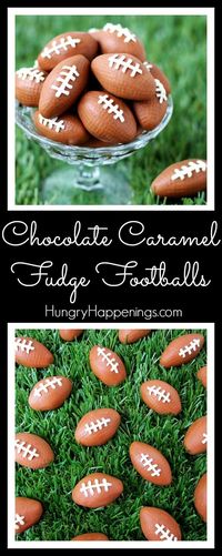 Chocolate Caramel Fudge Footballs