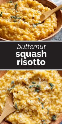 This creamy Butternut Squash Risotto is the perfect comfort dish. Creamy rice is combined with pureed squash in this comforting recipe.