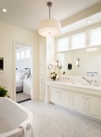 Sherwin Williams Alabaster-love the color; this layout is probably closest to my current bath too