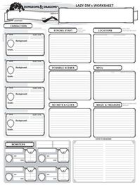 The Lazy DM's Worksheet - Dungeon Masters Guild | Dungeon Masters Guild