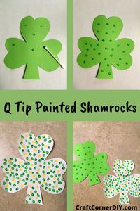 Easy St. Patrick's Day kids craft for toddlers, preschoolers, and elementary kids. Simple shamrock kids craft. #shamrockkidscraft