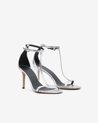 Women's Eonie Leather Sandals In Silver | Isabel Marant UK