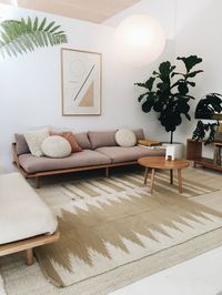 A calm and light neutral living room