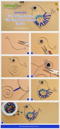 Cute craft for kids, this is about how to make cute beading aluminum wire wrapped bird ornament for kids may attract you a lot~