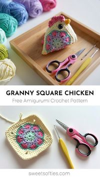 Granny Square Chicken · Free Crochet Pattern - Sweet Softies