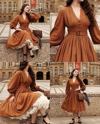 This dress is perfect for Fall, all the layers of tulle help it keep its shape & warmth. The rust color is perfect. I love it.