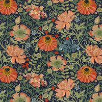 Le Jardin Art Nouveau black | Spoonflower