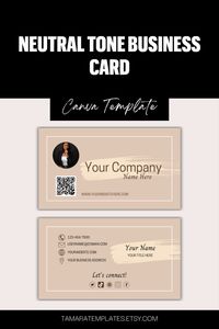 A small business card template! This neutral tone business card is editable using Canva. Simple design for any business. From salons, to accountants and more. 

Save yourself time and download it today!