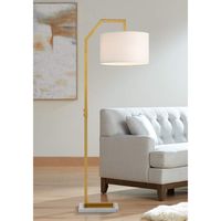 Possini Euro Kittridge Chairside Arc Floor Lamp with Marble Base - #390G8 | Lamps Plus