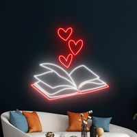 Book Neon Light, Book Hearts Led Sign, Custom Book Neon Sign, Book Lovers Led Light, Bookish Led Signs, Reading Club Wall Room Decor Let us light up your life with quality LED neon signs for home, business, weddings, events, & more. Take a business logo, song lyrics, a kid's name, or even the shape of your dog, & neon-ify it! We are helping make art accessible with easy-to-design, stylish neon lights. Get creative and design your own neon sign. Your name, motto you live by, your business mission