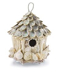 *WHITE SEA SHELL ~ birdhouse