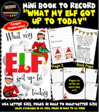 Are you looking for a super cute and loads of fun way for children to record their memories of their visiting "elf who loves shelves" each day leading up to Christmas? Then look no further!Here I have my latest creation which I think is super