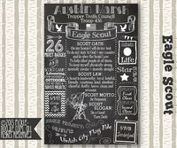 Eagle Scout Chalkboard Memory - digital file  by PickleNoodleBoutique