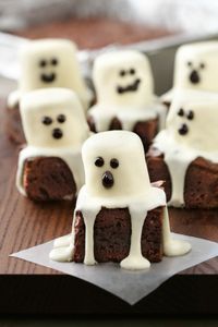 Spooktacular Halloween brownies are made easily with brownie mix!