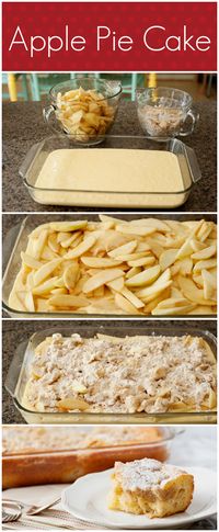 Apple Pie Cake Recipe ~ Sometimes you want cake and sometimes you want pie... or you could have both!