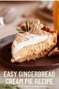 Get ready to be amazed by this holiday pie! Our simple Gingerbread Cream Pie features a delectable ginger Biscoff cookie crust, velvety gingerbread filling, and a dreamy whipped topping. Crafting this delight is a breeze, plus you can opt for a touch of local honey sweetness. Don't miss the chance to create magic in your kitchen this festive season – give this effortless recipe a whirl! A great addition to a Thanksgiving feast, family dinner, or Christmas buffet. Grab the recipe on the blog.