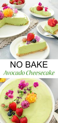 A lighter version of cheesecake using creamy avocados instead of eggs. This no-bake dessert is best served chilled, making it perfect for summer.