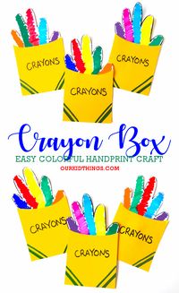 Handprint Box of Crayons Craft, Back to School Crafts, Preschool Crafts