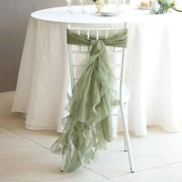 Decorate your special day and your reception with these beautiful extra full ruffled chiffon designer top chair covers. Together with your beautiful centerpieces and table setting, high quality chiffon fabric covers create an inviting ambiance for your guests. Available in a variety of colors. WHAT YOU GET: Each order is for ten (10) chiffon chair covers. Each cover consists of 2 parts: 1 solid cap and 6 curly sashes. Measurements: Solid cap: approx. 6.5 feet long and 1.8 feet wide. Curly sash: