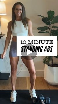 Dana | Fitness Coach on Instagram: "STEAL THIS ONE 👇🏼

⚡️10 MINUTES of standing, weighted ABS💪🏼
Grab one medium weight DB-I’m using 15lbs…

⚡️Work for 45 seconds each exercise-Rest for 15 seconds
Complete 2 full rounds. Done ✔️ 
1️⃣March Oblique Twist
2️⃣Standing Crunch
3️⃣Lateral Book Opener (each side)
4️⃣Weighted Windmill 

#coreworkout #core #abs #abworkout #workoutoftheday #fitover30 #fitover40 #fitmom #fitnessmotivation #fitness #homeworkout #workoutmotivation #fitness #homeworkouts #saturdaysweat"