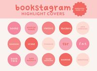 Book Instagram Highlight Covers - Pink Bookstagram Story Highlight Covers - Pink Highlight Icons - Social Media Text Icon - Highlight Icons