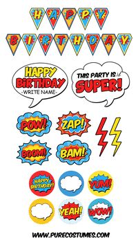 Free Superhero Party Printables - PureCostumes.com/blog #superheroparty #superheroes #printables