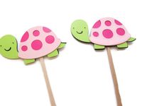 Pink Turtle Cupcake Toppers - Under the Sea, Sea Turtles, Girl Turtle theme, Baby Showers on Etsy, $11.23 AUD