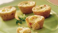 Satisfy nibblers with easy-to-grab mini-sized quiches. Be a step ahead and use the make-ahead recipe tip.