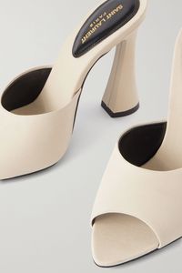 SAINT LAURENT Suite silk crepe de chine mules | NET-A-PORTER