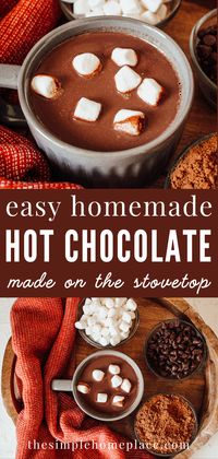 Warm your heart and soul with this easy stovetop homemade hot chocolate, perfect 🥰 for a cozy winter evening! Made with your favorite milk, chocolate, and some simple spices, this hot chocolate recipe is a delicious treat you don't want to miss out on. So, get your spoon ready! Follow the link for the recipe!