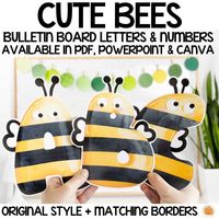 Create adorable Bulletin Boards with this easy to use bee themed Letter set. It includes a delightful style of capital letters, each full of charm. The Printing Tips and How to Use pages will make creating Bulletin Board Titles or Door Displays a breeze. Open in PDF or use the PowerPoint document or Canva Template to select the letters you need and create your wording. *Please note that the fonts included are in image format and are not editable. 🌟 Why you'll love this set? ✅ Multiple Formats: