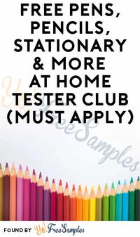 FREE Pens, Pencils, Stationary & More At Home Tester Club (Must Apply) - Yo! Free Samples https://yofreesamples.com/samples-without-surveys/free-pens-pencils-stationary-more-at-home-tester-club-must-apply/