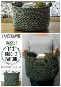 The Lansdowne Basket crochet pattern is free on the Sincerely, Pam blog. Great for all skill levels!