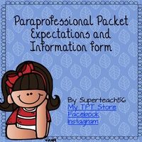 Paraprofessional Information and Expectations Forms