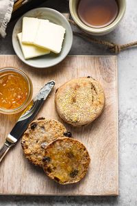 Sourdough Cinnamon Raisin English Muffins | Lemons + Anchovies