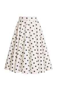 Find DOLCE & GABBANA Polka-dot Cotton-drill Midi Skirt It 48 on Editorialist. This season; Domenico Dolce and Stefano Gabbana delivered a healthy dose of sex appeal inspired by the archives.Tailored in Italy from stretch-cotton drill; this skirt has a full silhouette that sits high above the hip and falls to a calf length. Complete the look with the [matching top]