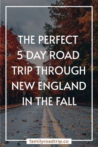 Want to experience the best of the famous autumn colors in New England this fall? Our 5-day driving itinerary starts you in Boston, MA and ends in Bar Harbor, Maine, taking you on an inland route through the best places to visit in New England for vibrant colors, farmers markets, quaint villages and historic sites. This is the perfect way to see the best of New England on a family road trip; grab our full itinerary at familyroadtrip.co