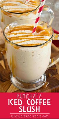 RumChata Iced Coffee Slush~ Your Favorite Ice Coffee Recipe Taken up a Notch with RumChata! Frozen to Perfection! #drinks #coffee #coffeetime