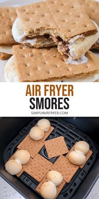 Want to make delicious air fryer smores? Perfectly toasted and extra gooey with marshmallows and chocolate, these treats are so easy to make!