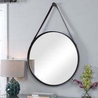 Leather Strap Round Mirror, Mirror, #Strap, #Leather, #ad