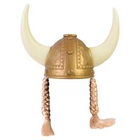 PRICES MAY VARY. Gold Viking Warrior Helmet with Horns & Blonde Braids Great attention-getting accessory for your viking costume. Realistic-looking braids. Measures 23 inches hat circumference. Durable plastic material, yet comfortable to wear. This viking hat with braids is a great attention-getting accessory for your viking costume. These Viking helmets take you on a marauding medieval adventure. Imagine overtaking a fabled castle as an adventuring Baltic Warrior. Bring a legend to life as Cha