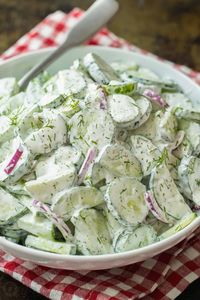 This easy Creamy Cucumber Salad combines cucumbers and red onions with a sour cream, lemon, and dill sauce that won't be able to resist!