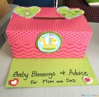 Baby shower game: Advice well and wishes box.  A wonderful baby shower game idea that will also become a treasured keepsake for the new mom