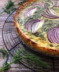 Goat Cheese & Dill Quiche with Hash Brown Crust | The Lemon Apron